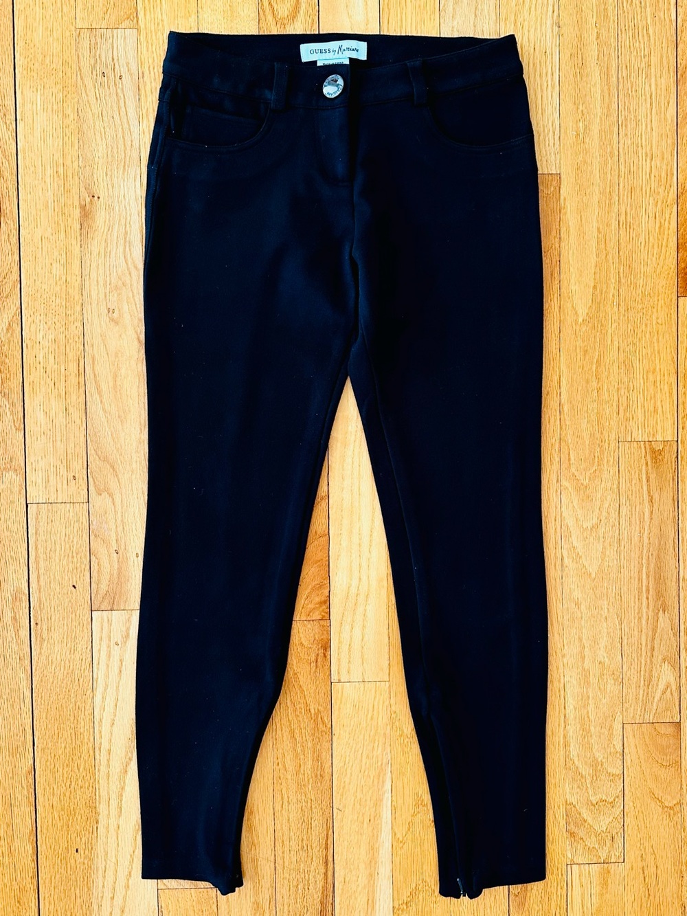 Guess by Marciano Black Ponte Pants 7/8 Length Ankle Zip Size 0